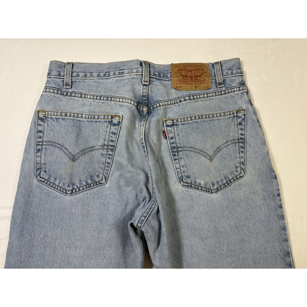 Vintage Levis 505 Blue Jeans Size 33 x 30 June 2002 Made In Colombia Red Tab - Picture 14 of 16